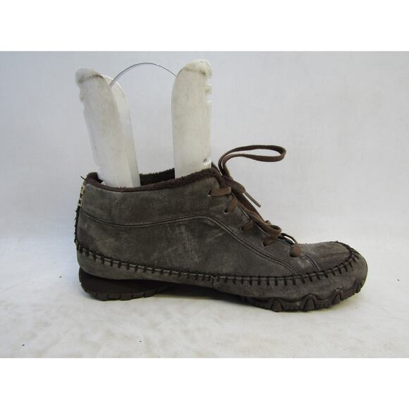 Skechers Womens Size 8.5 Brown Suede Lace Up Ankle Shoes - Picture 4 of 11